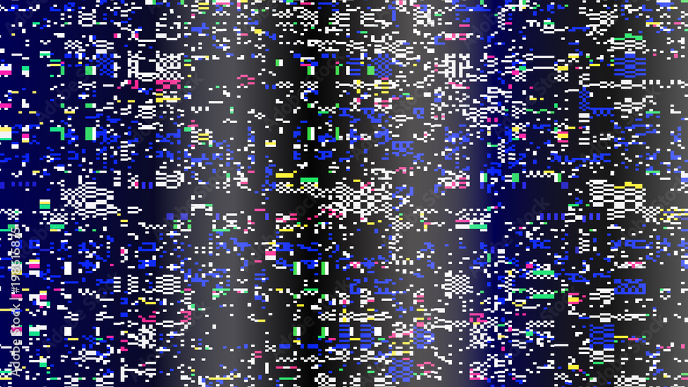 Glitch. Computer screen error. Digital pixel noise abstract design ...