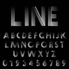 Wall Mural - Line design font template