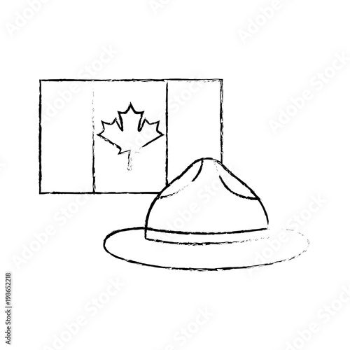 Fotografía canadian flag and hat ranger symbol national sketch