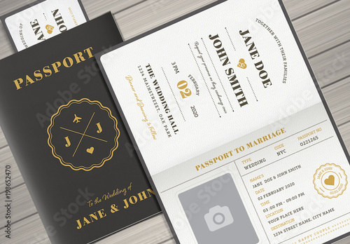 Passport Wedding Invitation Set Kaufen Sie Diese Vorlage Und Finden