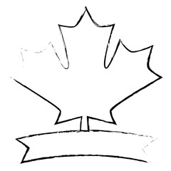 Poster - maple leaf canadian emblem banner vector illustration sketch