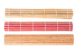 Fototapeta Dziecięca - Bamboo mats of different colors on white background