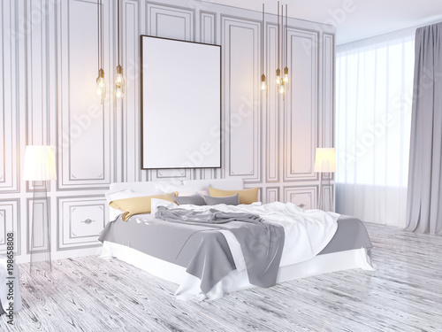 Mock Up Poster With Vintage Pastel Hipster Minimalism Loft