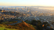 San Francisco, California skyline at sunrise
