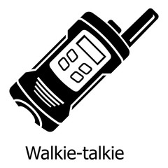 Portable radio icon, simple black style