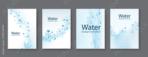 Fotomural Abstract Water transparent drops backgrounds.vector