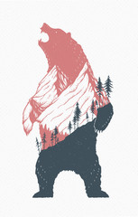 Wall Mural - Standing Bear Illustration