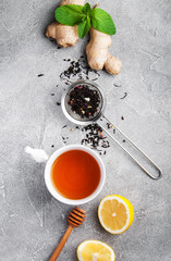 Wall Mural - Tea with lemon and mint