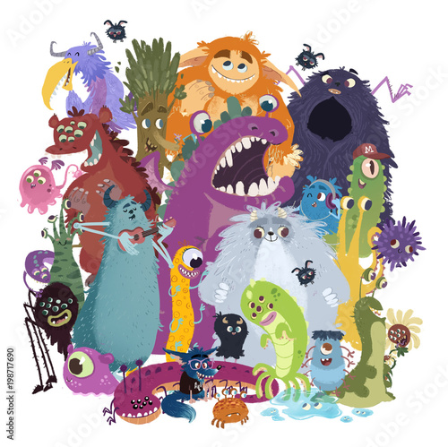 potwory-ilustracja-dziecieca-roznokolorowe-stworki