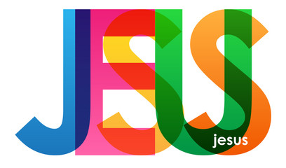 Wall Mural - JESUS Colourful Vector Letters Icon