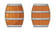 Color image of a wooden barrel on a white background. Wooden wine barrel in the style of a cartoon vector illustration