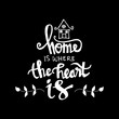Home is where your heart is. Inspirational quote.