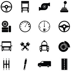 Wall Mural - car driver icon set