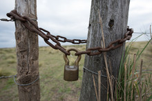 Old Gate Lock And Chain