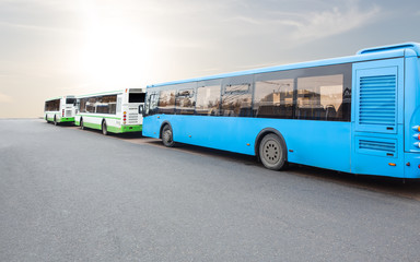 Canvas Print - buses in the Parking lot