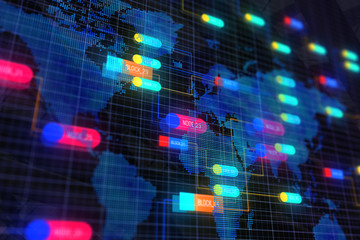 Wall Mural - abstract map node backdrop