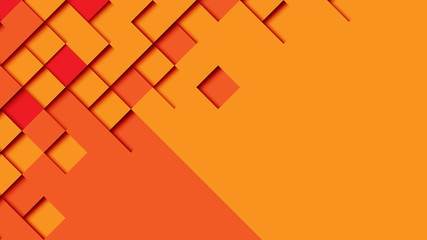 Aufkleber - Abstract geometric paper cut web banner template on orange background.Vector illustration.