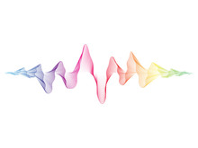 Vector Colorful Sound Wave Line Dynamic Flowing On White Background For Sound, Music Concept.