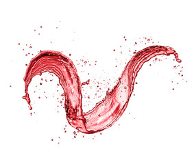 Wall Mural - Red wine abstract splash shape on white background