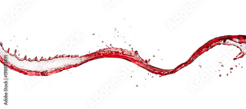 Fotomural Red wine abstract splash shape on white background