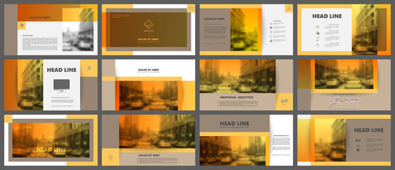 Set of infographic elements for presentation templates. Corporate Business Card. Modern brochure, layout. Flyer design.