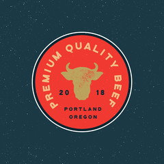 Wall Mural - premium fresh beef label. retro styled meat shop emblem. vector illustration