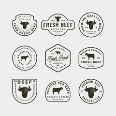 Canvas Print - set of premium fresh beef labels. vector illustration