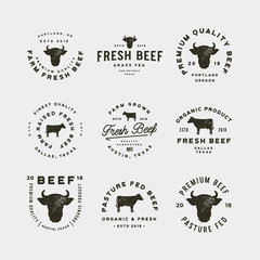 Wall Mural - set of premium fresh beef labels. vector illustration