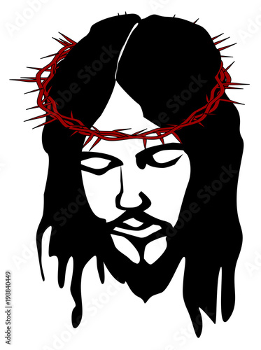 Fotomural Jesus Christ, the Son of God in a crown of thorns on his head vector eps 10