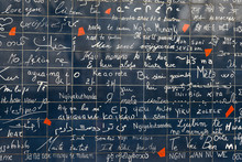 The Wall Of Love. Wall In Paris With 'I Love You' Written In All The Major International Languages.