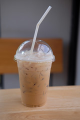 Ice cappuccino coffee plastic