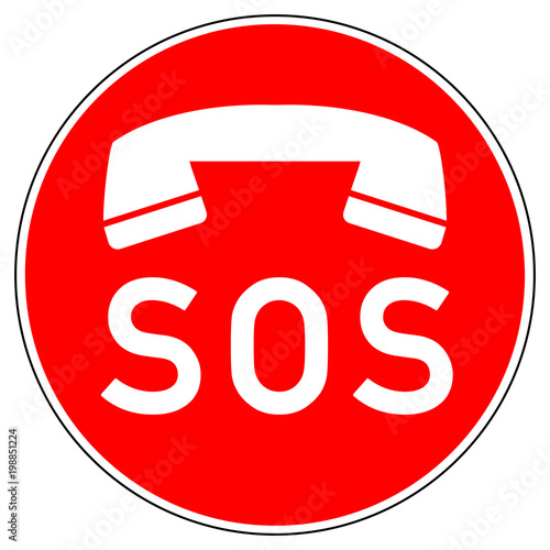 srr345 SignRoundRed - german - Zeichen: eCall / SOS / 112 ...