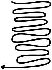 Wall Mural - curved, hand drawn marker scribble direction arrow