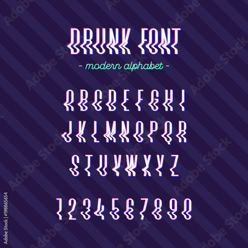 Drunk Modern Alphabet Cool Typography For Promotion T Shirt Sale