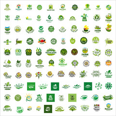 Poster - set of vector logos healthy food