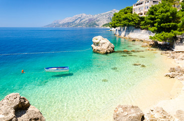 Wall Mural - beach in Brela on Makarska Riviera, Dalmatia, Croatia