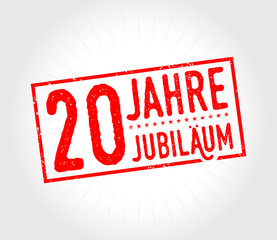 Wall Mural - 20 Jahre Jubilaeum Stempel