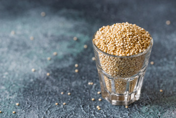 Canvas Print - Glass of raw quinoa