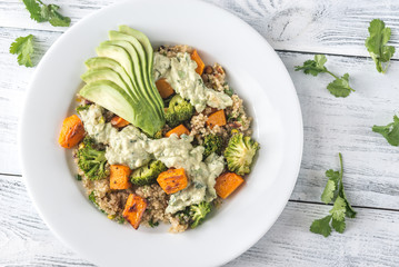 Canvas Print - Quinoa salad with roasted vegetables and fresh avocado