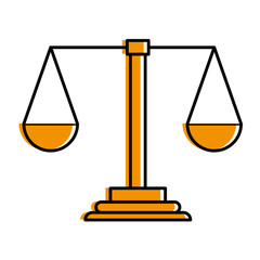 Sticker - weight scale justice icon vector illustration design