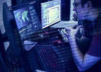 Wall Mural - programmers working on computer program