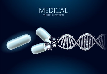 science gene therapy molecular structure medical genome treatment background. educational logo medic