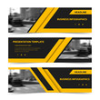 © Yochanan - Orange horizontal business banner templates. Three corporate headers for website design, advertisement and promotion. Modern presentation template. Vector set