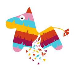 Sticker - Fiesta horse pinata illustration