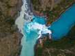 Aerial view of the confluence of two rivers - river of Baker and the river of Neff, Patagonia, Chile