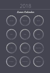 Wall Mural - moon phases spiral calendar vector