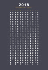 Wall Mural - moon phases calendar vector