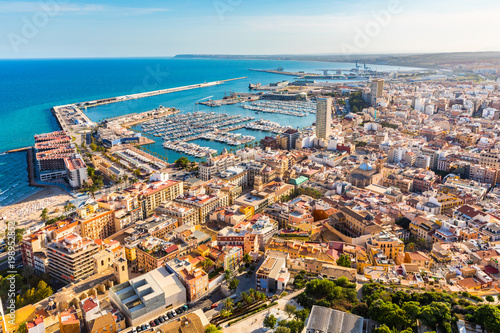 Alicante city panoramic aerial view Obraz na płótnie