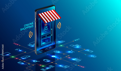 Online Shopping Smartphone Turned Into Internet Shop