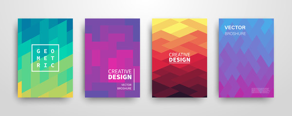 modern futuristic abstract geometric covers set